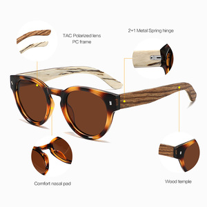 แว่นกันแดดโพลาไรซ์ทรงคลาสสิคขนาดใหญ่ ขาแว่นไม้ไผ่ธรรมชาติ สไตล์วินเทจ ป้องกันรังสียูวี 400 เหมาะสำหรับขับรถ ท่อง<span class=keywords><strong>เที่ยว</strong></span> และใช้ในชีวิตประจำวัน - Product Image 4