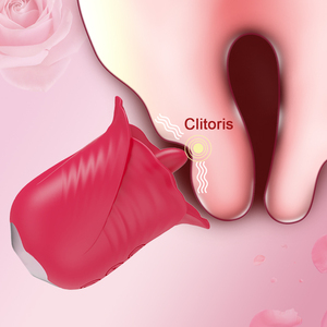 Masturbatore per Lesbiche che Imita il Sesso Orale per Stimolare Clitoride e Punto G, Vibratore a Forma di Rosa - Product Image 4
