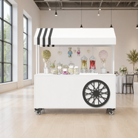Carrito de Dulces Móvil de Hierro Forjado Personalizable, Decoración para Bodas y Fiestas, Carrito Exhibidor de Flores para Eventos al Aire Libre, Venta al Por Mayor