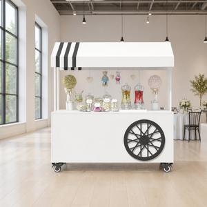 Carrello Mobile Personalizzabile in Ferro Battuto per Caramelle, Decorazione per Matrimoni e Feste, Espositore per Fiori, per Eventi all'Aperto, Vendita all'Ingrosso - Product Image 1