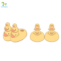 Grand canard jaune court voyage pantoufles de maison mignon salle de bain chambre à coucher avec pantoufles de canard en peluche personnalisées
