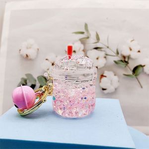 Porte-clés créatifs porte-bonheur : Bouteille de sable mouvant liquide lumineuse, Porte-clés pour sac, Pendentif de voiture, Tasse iceberg, Cadeaux adorables - Product Image 4