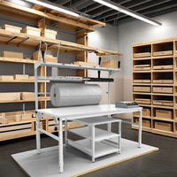 Banc de travail en acier de qualité supérieure avec plateau en MDF, hauteur réglable, facile à utiliser, table d'emballage pour atelier et expédition e-commerce