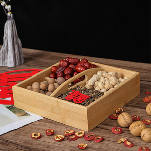 Caja de Almacenamiento de Madera de Bambú Rectangular Multifuncional, Caja de Regalo para Bodas, Bandeja para Frutos Secos, Plato de Madera Maciza para Cacahuetes - Product Image 4