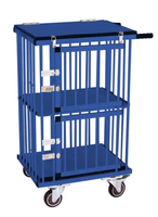 USMILEPET – Nouvelle conception de chariot de transport pour animaux à double étage, directement de l'usine, pour expositions canines, cage en aluminium personnalisable en couleur