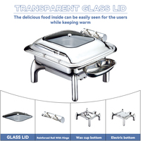 Équipement de restauration pour restaurant Charnière hydraulique 6L Chauffe-plats pour buffet Montrez la fenêtre Chauffe-plats pour la cuisine de l'hôtel