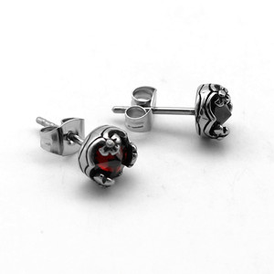 Pendientes yunnique con circonita roja, engaste de acero de titanio, diseño geométrico, joyería de moda para hombres y mujeres - Product Image 4