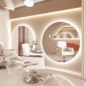 กระจก LED ทรงกลมแบบกำหนดเองสำหรับร้านเสริมสวย ติดผนัง แสงพื้นหลัง HD ป้องกันการแตก สำหรับโครงการเชิงพาณิชย์ - Product Image 3