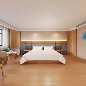 Muebles Modernos para Hotel, Apartamento de Alquiler, Juego de Dormitorio con Estructura de Cama de Madera con Cabecera, Mesitas de Noche, Mesa Auxiliar y Mueble para TV - Product Image 1