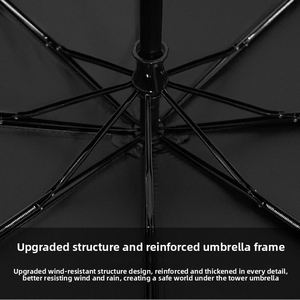 Sombrilla Personalizada con Protección UV, Diseño Moderno, 70% Automática, con Bloqueo, Tipo Donut, Negra, para Lluvia y Sol, con Gancho - Product Image 6