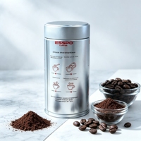 Boîtes à thé hermétiques OEM à double couvercle, en métal gaufré argenté, 400 ml, pour épices et grains de café, idéales pour l'emballage du café