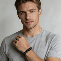 Bracelet diffuseur d'huiles essentielles en pierre de lave carrée, tissé à la main, avec logo personnalisé, réglable, cadeau minimaliste