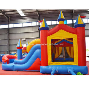 Château gonflable commercial en PVC avec toboggan aquatique et piscine, jeux gonflables commerciaux - Product Image 5