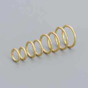 Simple Classic <b>Solid</b> Endless <b>Hoop</b> <b>Earrings</b> in 925 Sterling <b>Silver</b> with 18K Gold Plating - Product Image 5