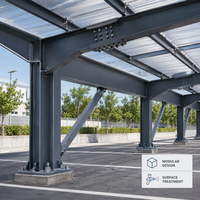 Garage pour voiture en structure acier à installation rapide, abri de stockage préfabriqué en acier pour usage résidentiel et commercial