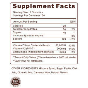 WXW-Suplemento natural de gomitas de vitamina D3K2, veganas sin azúcar, en forma de caramelo para adultos, excluyendo mujeres embarazadas y recién nacidos - Product Image 2