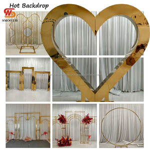 ฉากหลังโลหะสีทองสำหรับงานแต่งงานฉากหลังดอกบัวหรูหราปรับแต่งได้อย่างเรียบหรูสำหรับตกแต่งงานแต่งงาน - Product Image 6