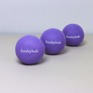 Boules de séchage en laine douces, écologiques, réutilisables, multicolores, décoratives, faites à <span class=keywords><strong>la</strong></span> main, pour adoucissant textile, couleur violet foncé - Product Image 3