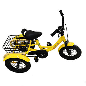 HOSH ebike grosir Hotsell berwarna bingkai baja sepeda kargo untuk anak-anak <span class=keywords><strong>2</strong></span> 3 4 5 yeas tua kuning hitam - Product Image 2