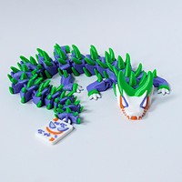 Vashine 3D imprimé coloré Jokers Dragon jouets créatif Flexible cristal PLA jouets 3D figurine Dragon pour enfants