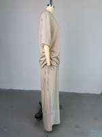 Dernier modèle de vêtements de mode pour femmes Boutique de vêtements de rue Ensemble 2 pièces chemise à manches courtes et col en V dépouillé et pantalon à jambes larges