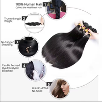 Lots de Mèches Lisses en Gros Brésiliennes 8A Bon Marché, Extensions de Cheveux 100% Humains Remy Naturels Lisses Non Traités de Bonne Qualité, 100 Grammes