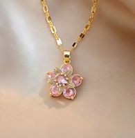 Nouvelle chaîne de clavicule rotative avec fleurs en zircon coloré micro-incrustées, style européen et américain, tendance et à la mode