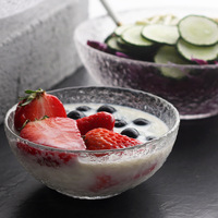 Bol à dessert en verre à mailles martelées, multi-tailles, en gros, pas cher, bol à salade, vaisselle de cuisine, bols en verre givré