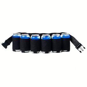 6 Pack <b>Beer</b> Belt Waist Holder, Adjustable Oxford Cloth Can Holster for Parties, Camping & Festivals - Product Image 1