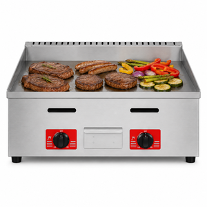 Commercial 730mm LPG Gas Griddle GH-720 Stainless Steel <b>Flat</b> <b>Top</b> <b>Grill</b> with Adjustable Controls and Oil Drawer for Restaurant - Product Image 1