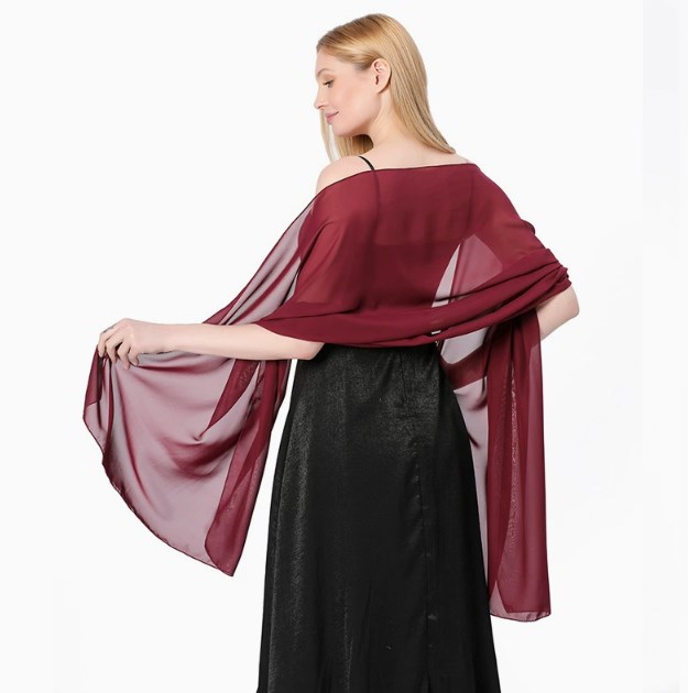 High Quality Solid Chiffon Dinner Shawl Bride Bridesmaid Wedding Dress  Cheongsam Party Shawl Scarf Dual-Purpose Woman| Alibaba.com
