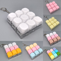 50 designs, 9 touches, mini clavier fidget avec interrupteur mécanique, bouton à clic, capuchon de touche en plastique, porte-clés fidget