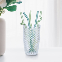 Paille en verre Offres Spéciales à haute teneur en borosilicate Pailles Silly en verre ondulé Paille colorée de forme personnalisée réutilisable pour enfants et adultes