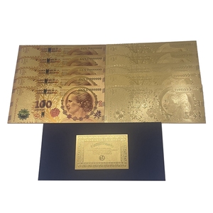 New Argentina 100 Argentinian Peso Plastic Fake Banknote 24k Gold Plated Foil Paper Money With Color Printing - Product Image 1