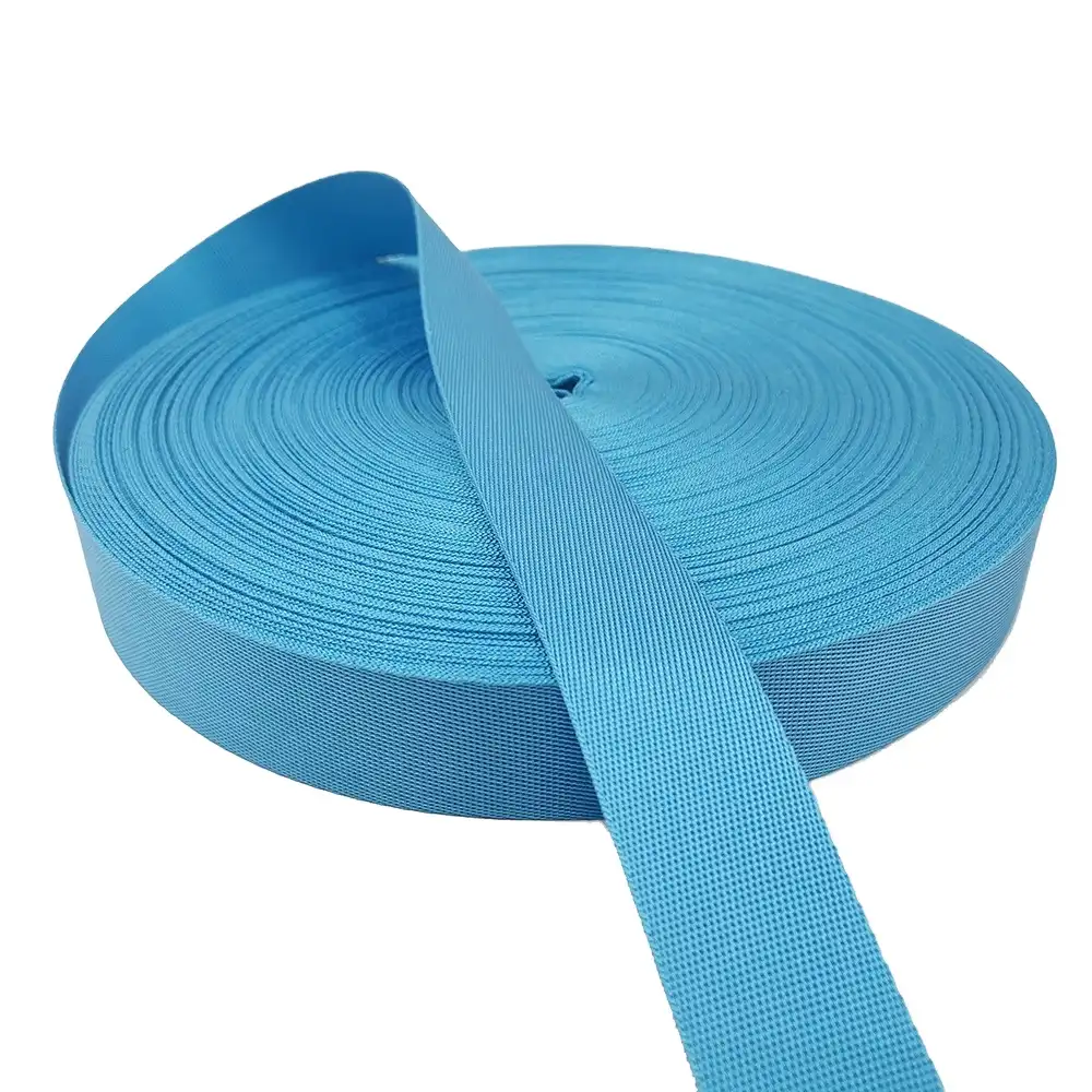 Wholesale factory direct 25mm 1 inch nylon polyester webbing 0.7mm thickness thin woven bag straps webbing
