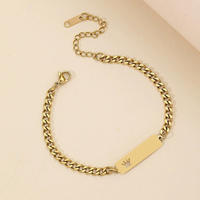 Pulsera de Acero Inoxidable en Blanco al por Mayor con Diseño Minimalista Calado de Estrella, Sol y Corazón, y Opción de Grabado Personalizado