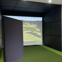 Panneau de simulateur de golf acoustique résistant aux chocs certifié TB117 de qualité commerciale, rembourrage en mousse zéro rebond pour la pratique en intérieur