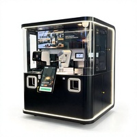 Distributeur automatique de café robotisé IA, robot café intelligent, kiosque café intelligent, écran tactile, boîte à lait, affichage