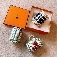 Boîtes cadeaux de luxe pour tasses à café en céramique avec logo personnalisé, emballage en papier kraft, ensemble de tasses