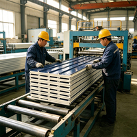 Panneaux sandwich en mousse de polyuréthane PU/PIR ignifuges et imperméables de 30 mm/40 mm/50 mm/75 mm/100 mm/150 mm pour murs extérieurs d'hôtels et de maisons préfabriquées