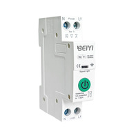 Interrupteur intelligent WIFI TUYA avec compteur d'énergie, compteur Kwh, surveillance, 63A 1P+N 80-300V, disjoncteur, minuterie, relais