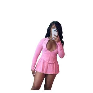 Women <strong>Long</strong> Sleeve <strong>Playsuit</strong> One Piece Outfit Ladies Bodycon Jumpsuit Tie Dye Print Streetwear Bright Pink Skinny Active Wear - Product Image 5