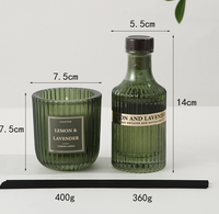 Coffret cadeau de bougies en cire de soja de luxe dans un bocal en verre, diffuseur d'huiles essentielles, décoration d'intérieur, coffret cadeau parfumé de Noël