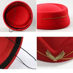 Gorra de Azafata, Gorro de Aeromoza, Uniforme de Aerolínea para Mujer, Boina de Azafata, Gorra Lisa de Alta Calidad OEM Azul para Mujer - Product Image 3