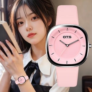 Reloj de Cuarzo Creativo, Artístico, Hermoso, Económico, al por Mayor, para <span class=keywords><strong>Mujer</strong></span>, con Caja Cuadrada, Estilo Ejecutivo, Deportivo, Casual, Minimalista - Product Image 4