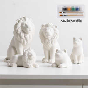 Estatuilla personalizable de cerámica con forma de Chacal, estatua de <span class=keywords><strong>animal</strong></span> sin pintar para pintura de arte DIY y proyectos artesanales - Product Image 5