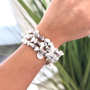 بوهو الأزياء الكلاسيكية الذهب دائرة الزركون مجوهرات ، اليدوية الطبيعية الفيروز كريستال الكوارتز رقائق سوار مُزين بالخرز - Product Image 2