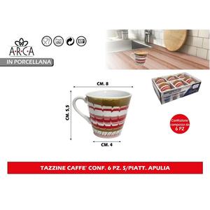 Set da Tè Apulia con 6 Tazze da Caffè Senza Piattino - Product Image 1