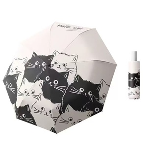 <span class=keywords><strong>Parapluie</strong></span> automatique 3 plis de haute qualité avec poignée en plastique imprimée UV à 8 nervures Design moderne pour le pliage de voyage - Product Image 6