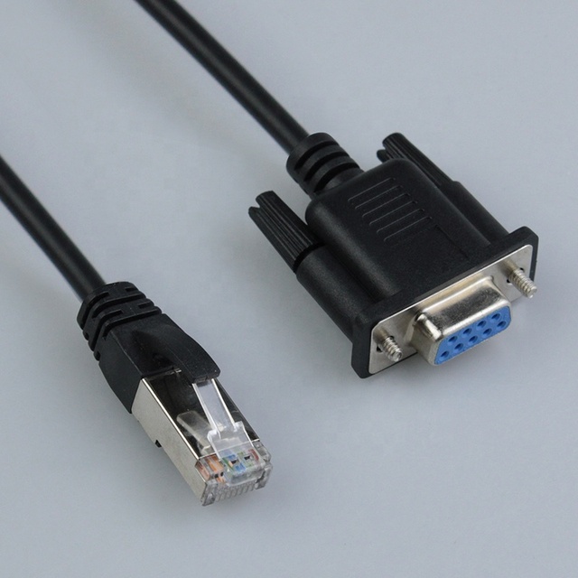 RJ45 to DB9 Port Male Female Connect Cable RJ45 Crystal head to 9Pin RS232 Adapter Cable